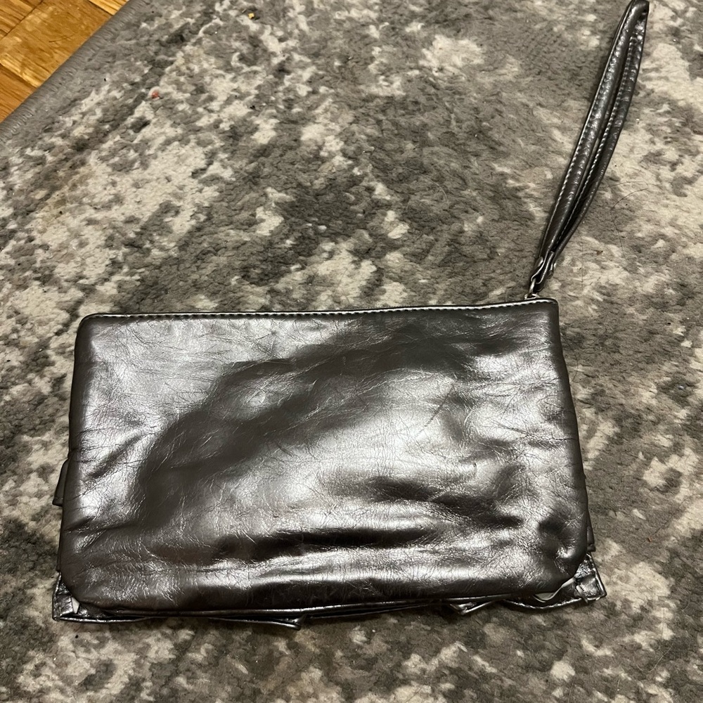 Graphite Gray Ruffled Wristlet - image 2